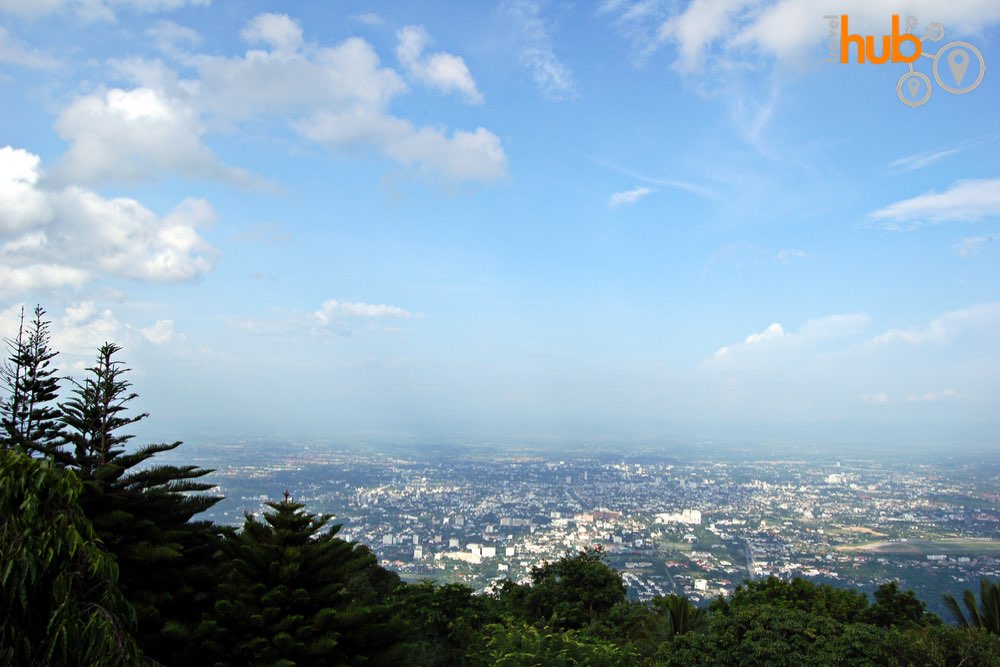 On a clear day you will get this view from Doi Suthep Temple
